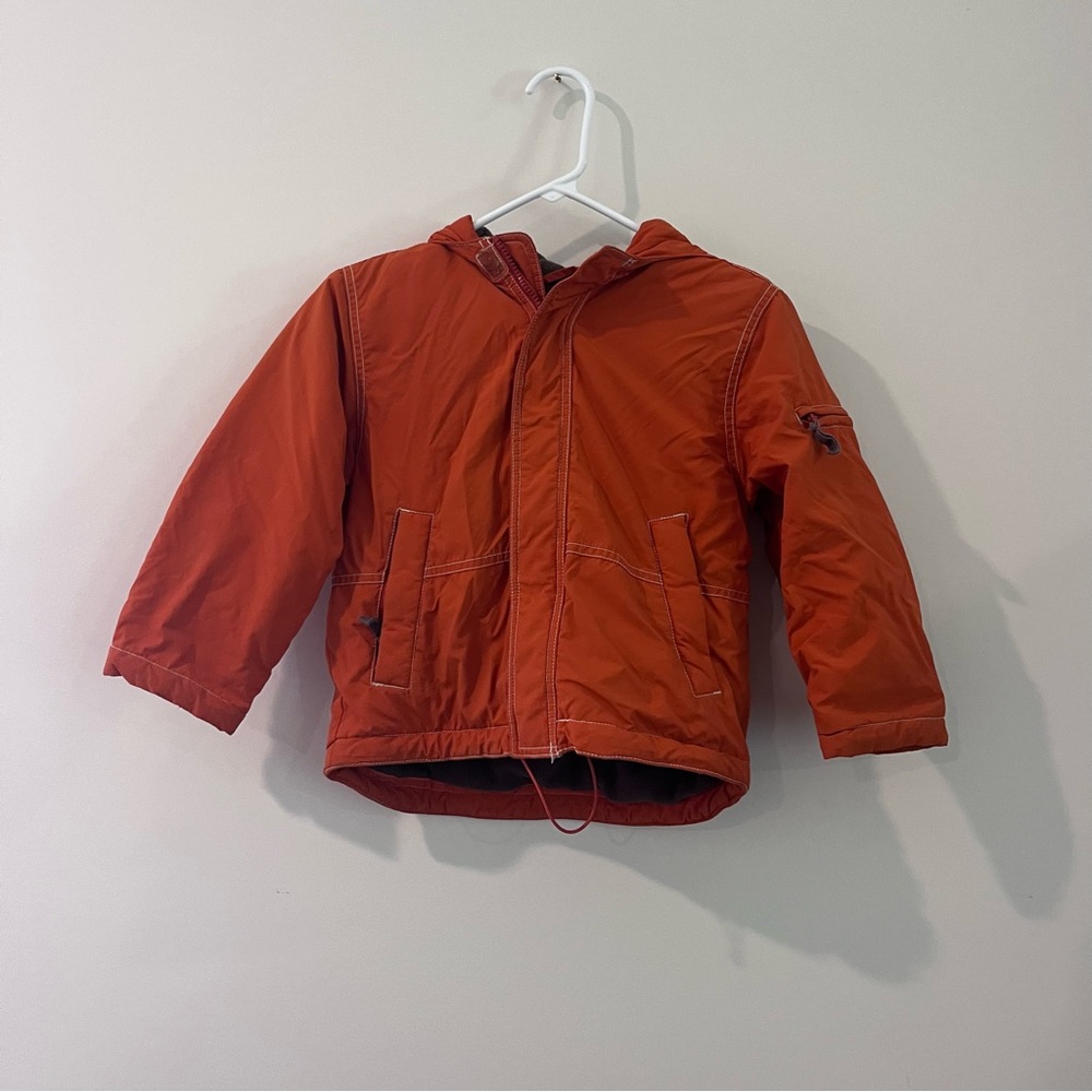 Mini Boden Kids Hooded Coat Orange 5-6
